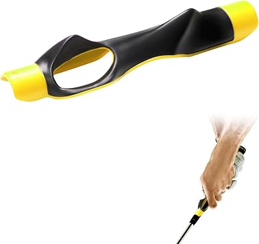 flintronic Golf Training Grip, Golf Grip Training Aid, Golf Grip Swing Trainer, Anti-Slip Posture Correction Practice Alignment Golf Swing Trainer for Men & Women Beginner Professional, Yellow