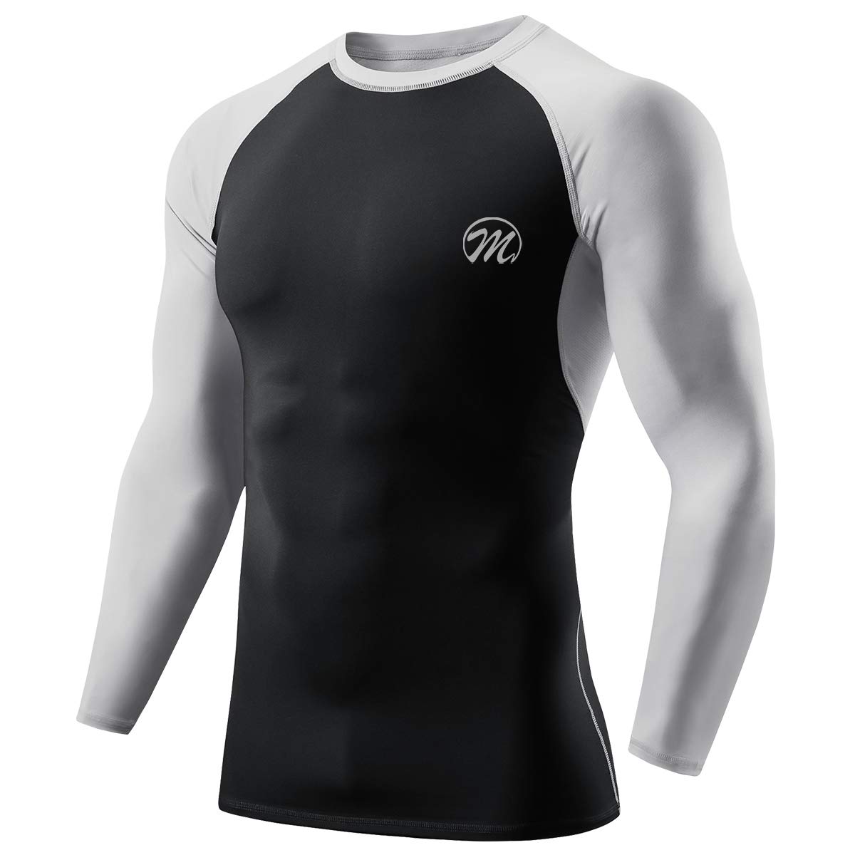 MEETWEEMen’s Compression Tops, Long Sleeve Base Layer T-Shirt Cool Dry Running Top Sport Shirts for Fitness Gym Workout