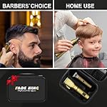 FADEKING® Professional Hair Clippers & Beard Trimmer Set for Men – Cordless Barber Clippers with LCD Display, Precision Trimmer & Travel Case – Gifts for Men Husband Father (Gold + Bronze) - Image 3