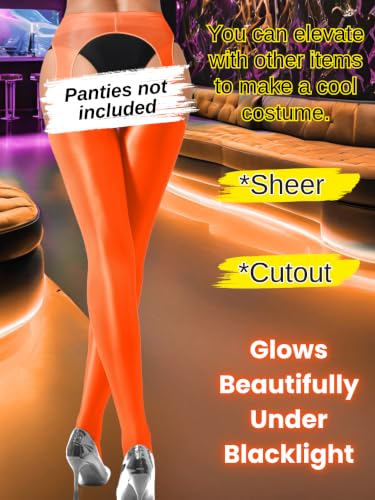 Image of ChiaoLezhee Sexy Shiny Tights, Sheer High-Waisted, Suspender Pantyhose For Women Rave Party Outfits Leggings Pants Exotic