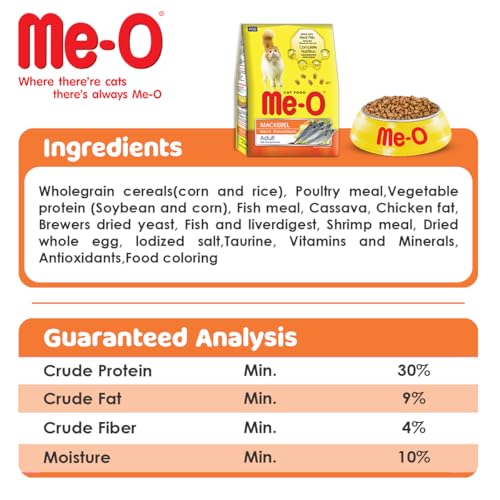 Image of Me-O Adult Cat Food Dry Mackerel, 450 g