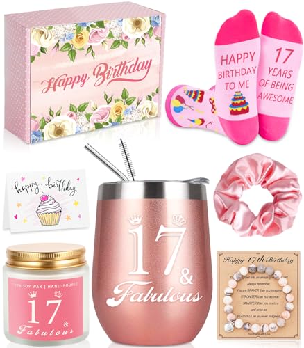 Awfrky 17th Birthday Gifts For Girls, Best Gifts For 17 Year Old Girl,Happy 17th 17 Year Old Girl...