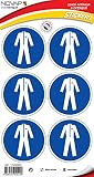 Novap - Pictogramme - Vetement de protection obligatoire - Planche De 6 Pictogrammes Diametre 80 Mm