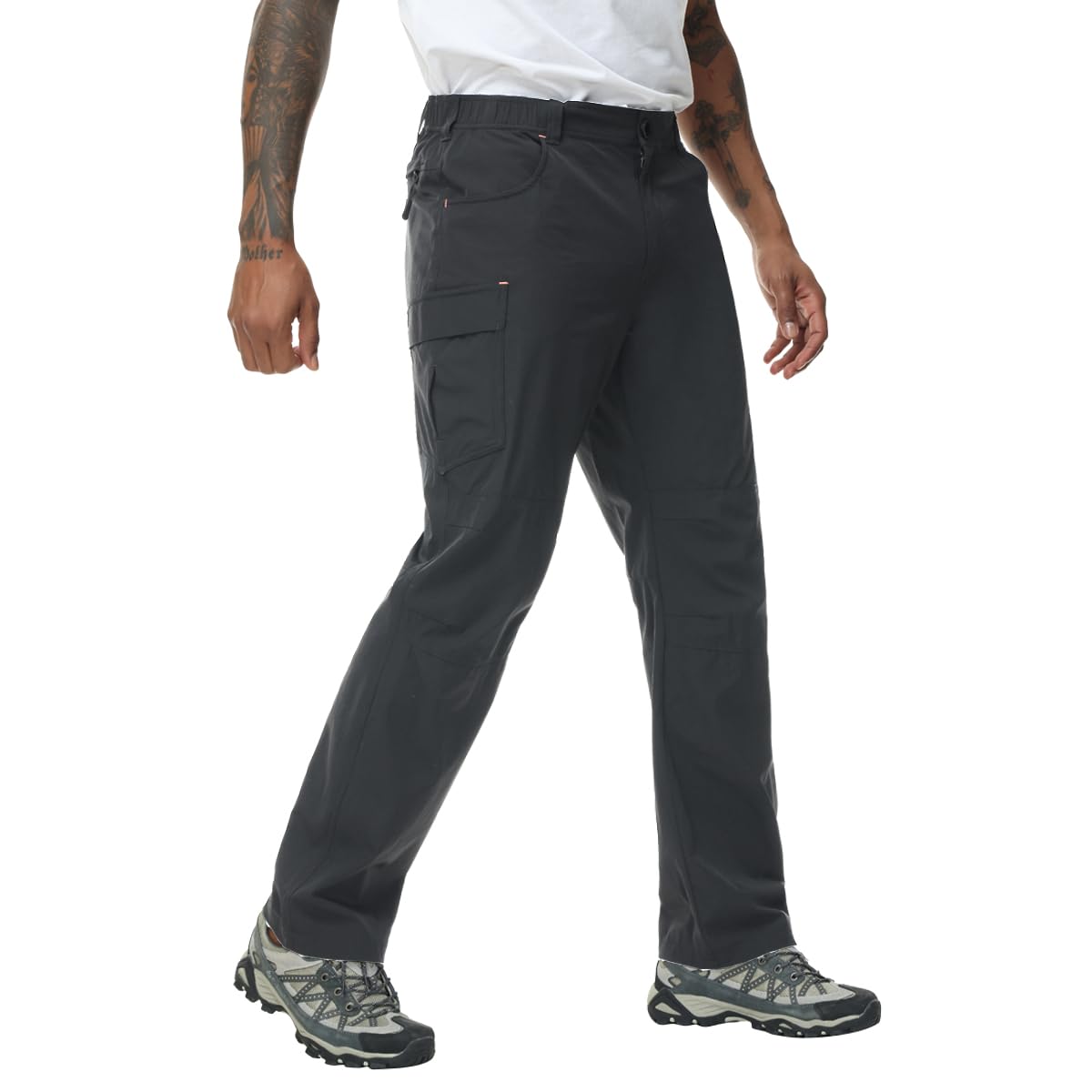 Muscle Killer Men's Hiking Pants Outdoor Quick Dry Lightweight Waterproof Windproof Fishing Mountain Pants 6 Zipper Pockets X-Large Dark Gray