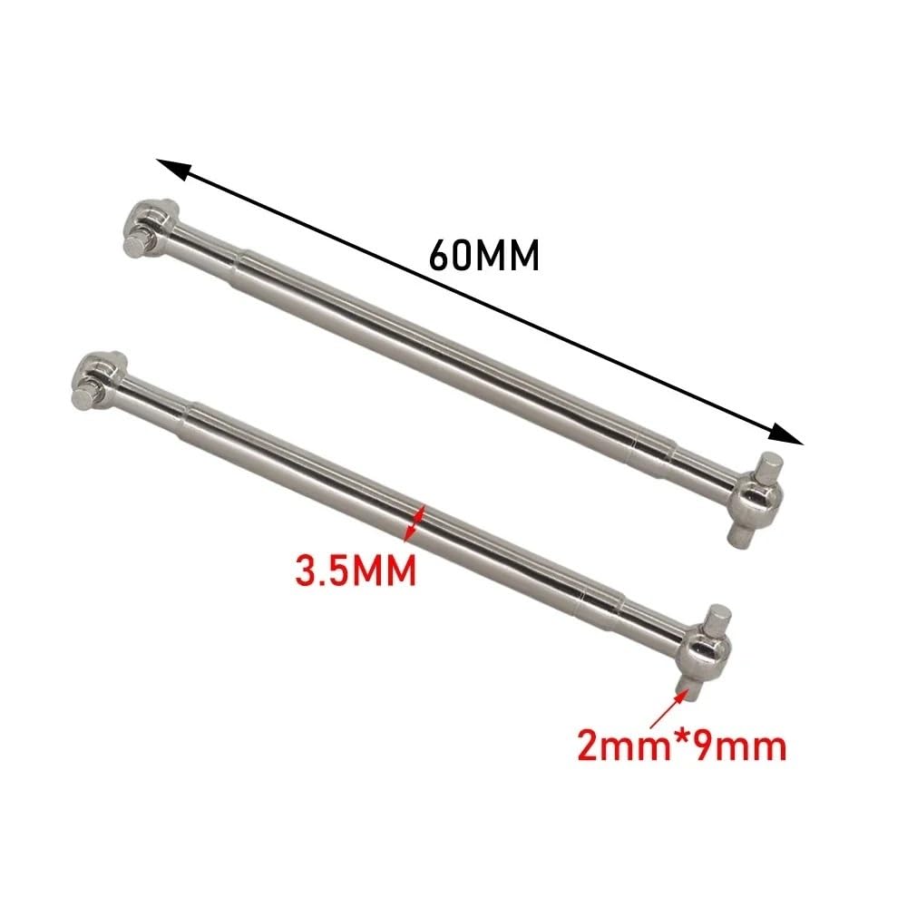 Para Scy Brushless 16101 16102 16103 1/16 Eje De Transmisión Delantero Y Trasero De Metal CVD Dogbone Piezas Mejora Para Coche RC RC Mejoras Juguetes(1 Set)