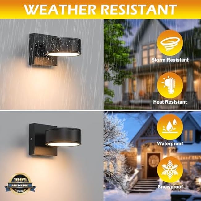 Modern Aluminum Porch Sconce Lights - LED Exterior Wall Sconce, Waterproof, 8W, 3000K for Garage Enterway