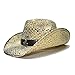 MUJUN 2019 Moda Sombrero de Sol de ala Ancha Unisex de Verano for Hombres/Mujeres Sombrero de Paja Vaquero Occidental Cinturón de Cuero Hueco-hacia Fuera (Color : 1, tamaño : 56-58CM)