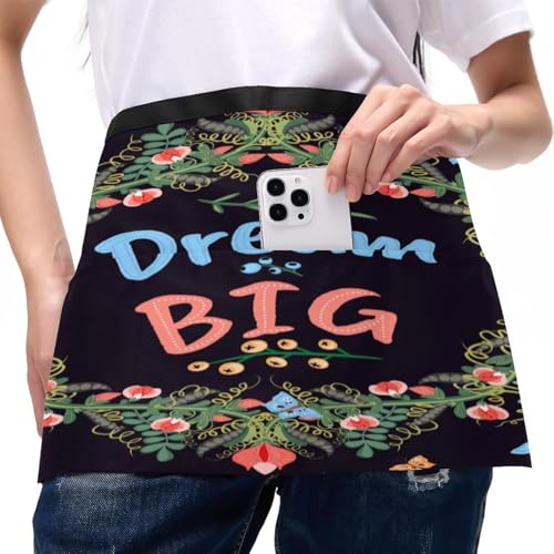 Demi-tablier de chef multicolore avec poches pour le travail en restaurant