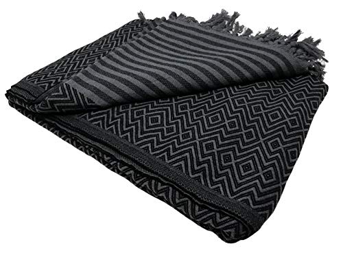 Bella casa KELIM Lux - Colcha (algodón, 205 x 260 cm), 100% algodón, Negro, 205 x 260 cm Cover