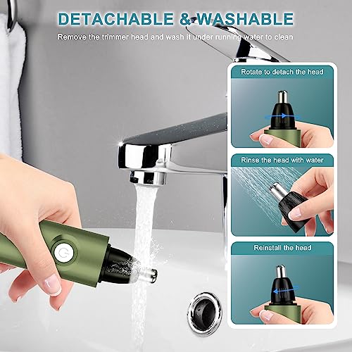 iMoebel Nasenhaartrimmer 3 in 1 mit LED-Anzeige, Nasenhaarschneider Ohrhaarschneider Wiederaufladbar...