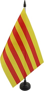 AZ FLAG Catalonia Table Flag 6x8 in 100D Polyester Plastic Base