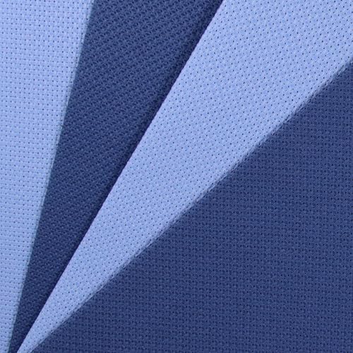 Image of KCS 4 pc of 12 inch x 18 inch(30cmx45cm) 14CT Counted Cotton Aida Cloth Cross Stitch Fabric (Light Blue+Jeans Blue)