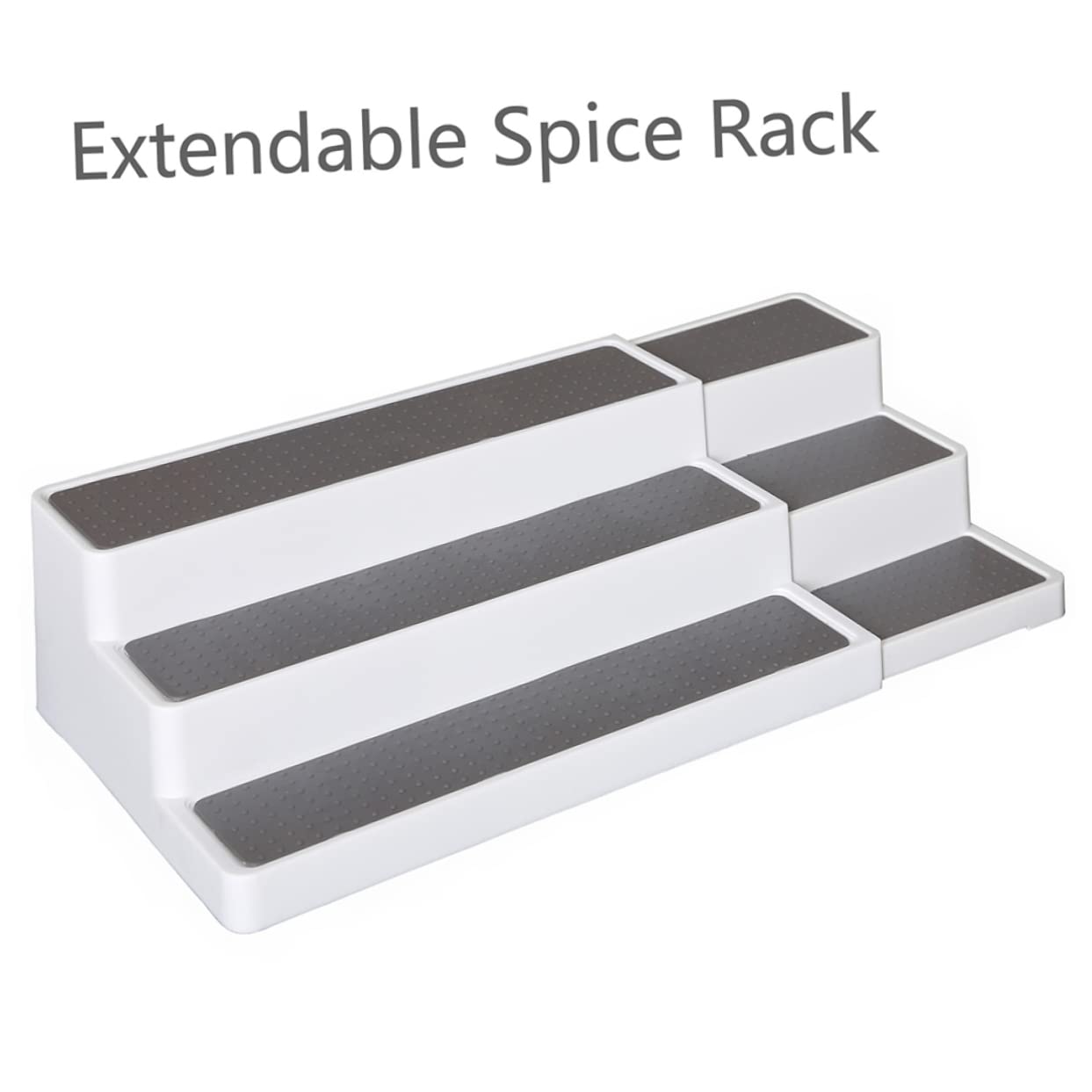 Cabilock 1 Pc estante de condimento de escalera organizador de escalones Estante de escalón de 3 niveles estanterías organizador de botellas de condimentos antideslizante cajón, 30622469N5