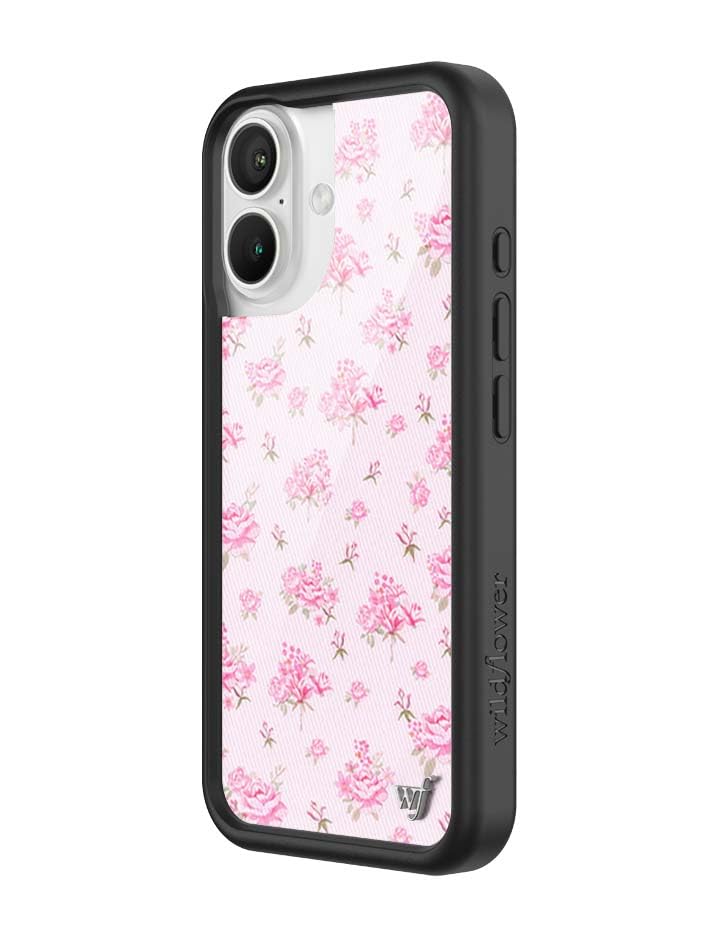 Image of Wildflower Cases - Compatible with iPhone 16 | Protective Black Bumper, 6.5ft Drop Test Certified, Women Owned Small Business | Forget Me Not Floral Pink