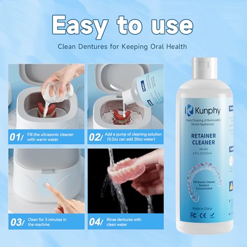Kunphy Retainer Cleaner Kunphy Ultrasonic Cleaner Solution-Professional Cleaning Of Retainers thumb #5