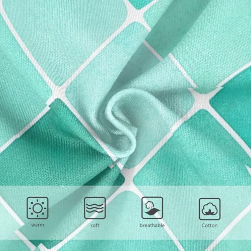 Turquoise Teal Tiles Texture Girl Underwear, Toddler Panties, Girls' Cotton Brief Underwear, 2–8 Years3