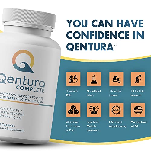 Qentura Complete 2-Pack. Nutrition Support for Chronic Pain Sufferers. Pain MD Developed. with Pea, Turmeric, Boswellia, Bromelain, Acetyl-L-Carnitine. 360 Caps. 60 Day Supply - Image 5