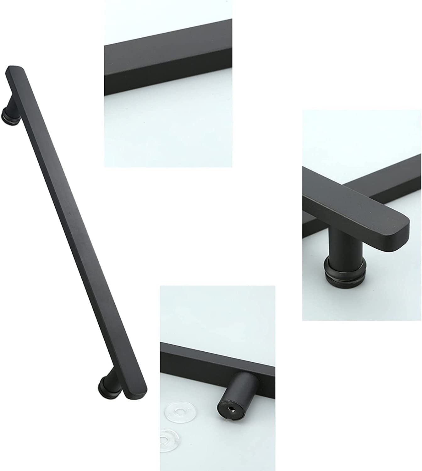 Maniglie Porta Doccia Acciaio Inox 304 - Set 2 Pezzi Argento Per Porte Vetro - Foto 8