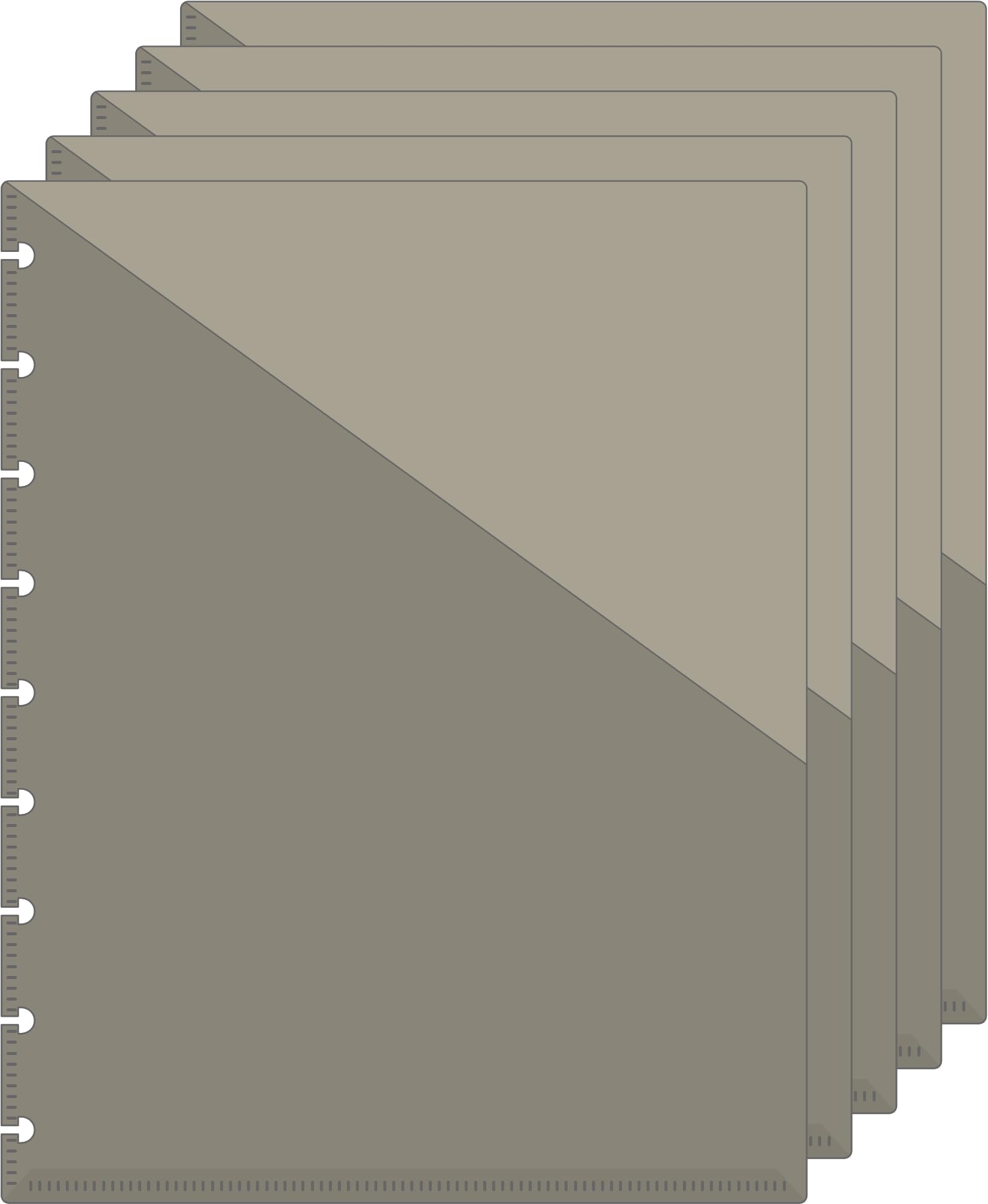 Eleven Discs Classic Pocket Dividers for Discbound Notebooks fits Circa Midway, Classic Happy Planner (Black Semi-Transparent, Set of 5)