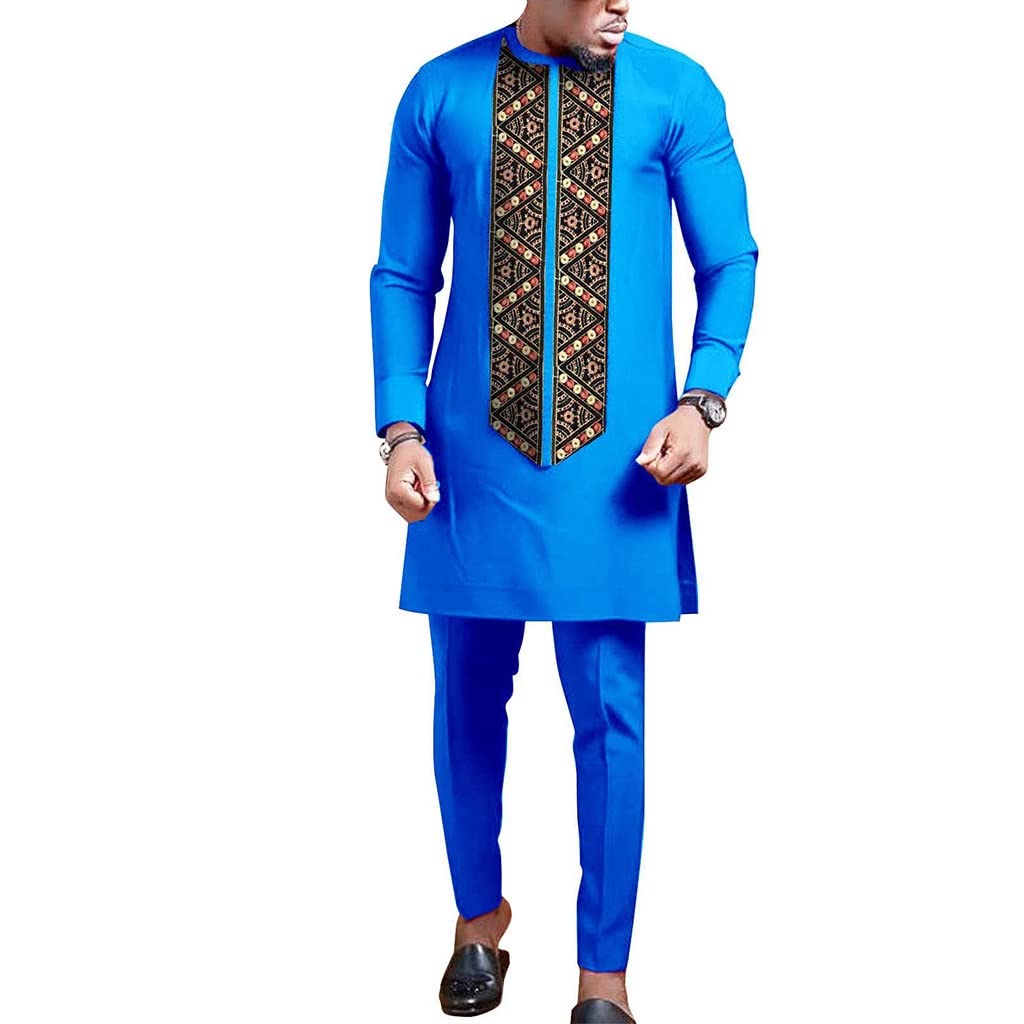 Costumes pour Hommes Dashiki YANKIA ensemble ajusté fini les vêtements traditionnels trop larges