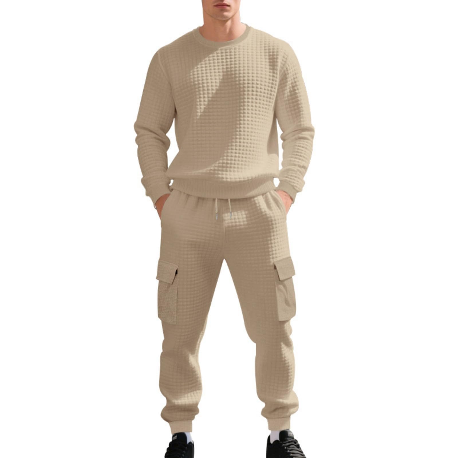 Generisch Jogginganzug Herren Hoodie Und Baggy Jogginghose Set Baumwolle Trainingsanzug 2 Teiler Tracksuit Warm Sportanzug Freizeitanzug Jogging Anzug Streetwear Hausanzug