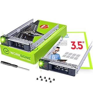 WORKDONE (Pack 2 u.) Porteur Caddy HDD 3.5" pour Dell PowerEdge 14ème Gén. R340 R440 R540 R640 R740 R740xd2 R6415 R7415 R7425 - Support Pattes Fixation SAS SATA Échange à Chaud - Installation Facile
