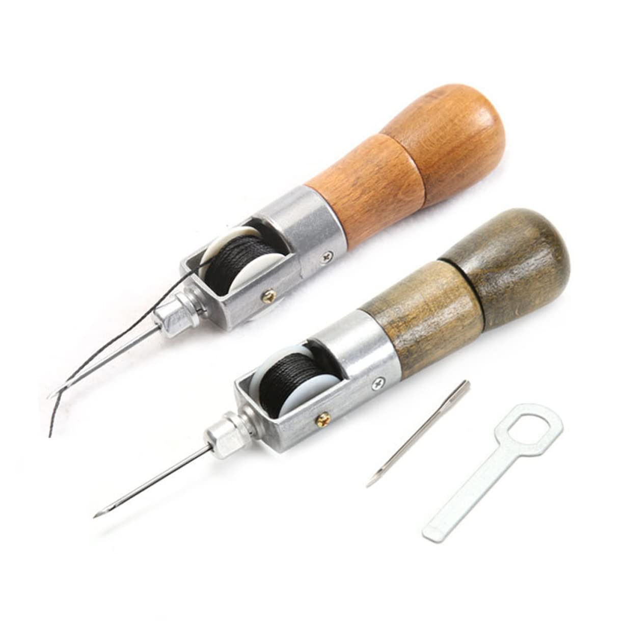 Angoily 2 Stck. DIY Leder Nähmaschine Handheld Nähwerkzeug für Handgefertigte Nähprojekte Tragbares Leder Stitching Tool für Zuhause und Bastelbedarf