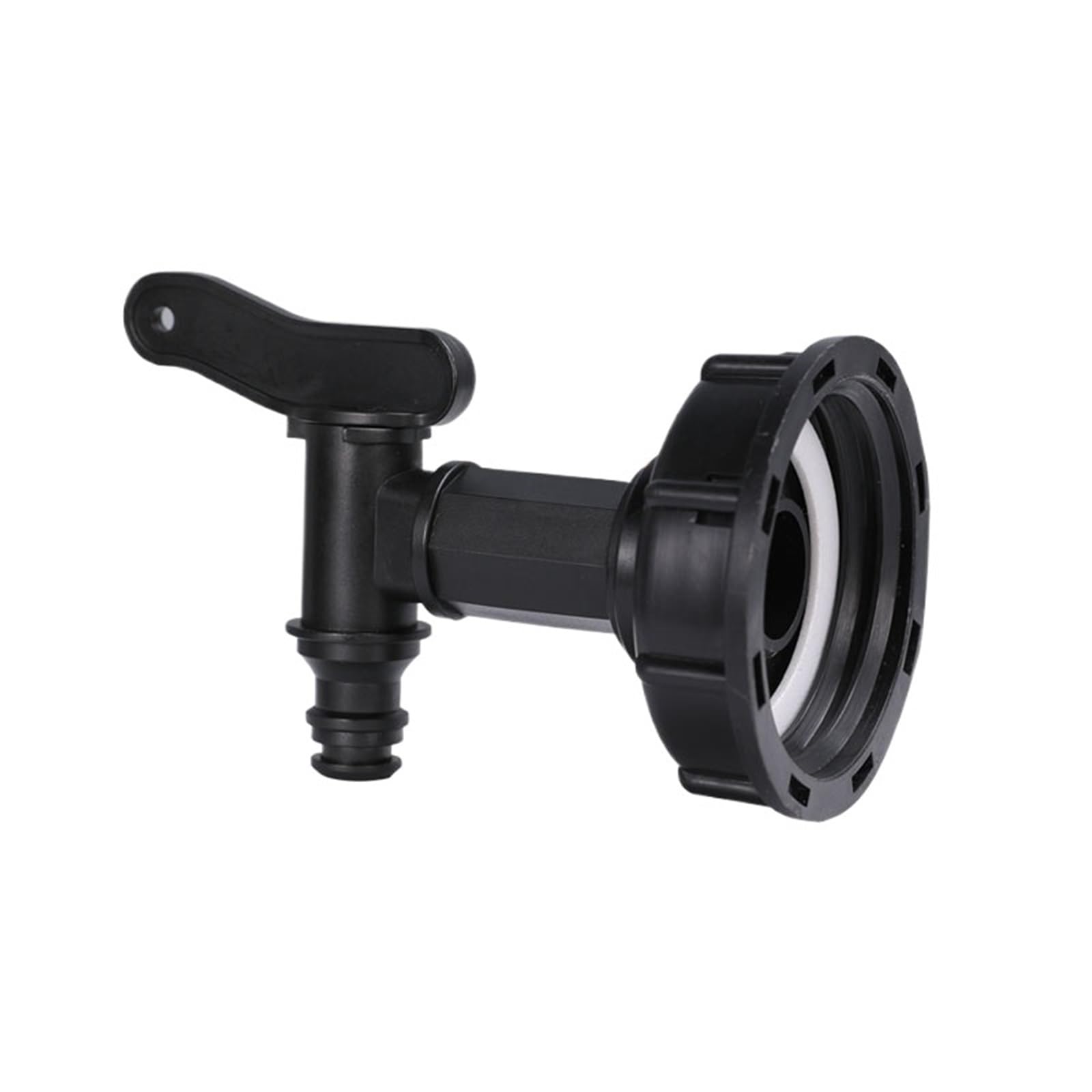 Garden Taps S60x6 Thread Plastic IBC Tank Tap to 1/2 Home Connector Barrel Joint Exhaust Faucet Switch Fitting Garden Hose Connection(IBC Tank Tap-A)