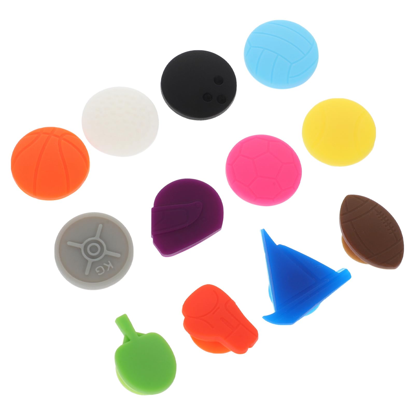 SOLUSTRE Wine Glass Identifier Charms 12 Silicone Wine Glass Markers Decorative Drink Markers for Sports Chic Party Accessory
