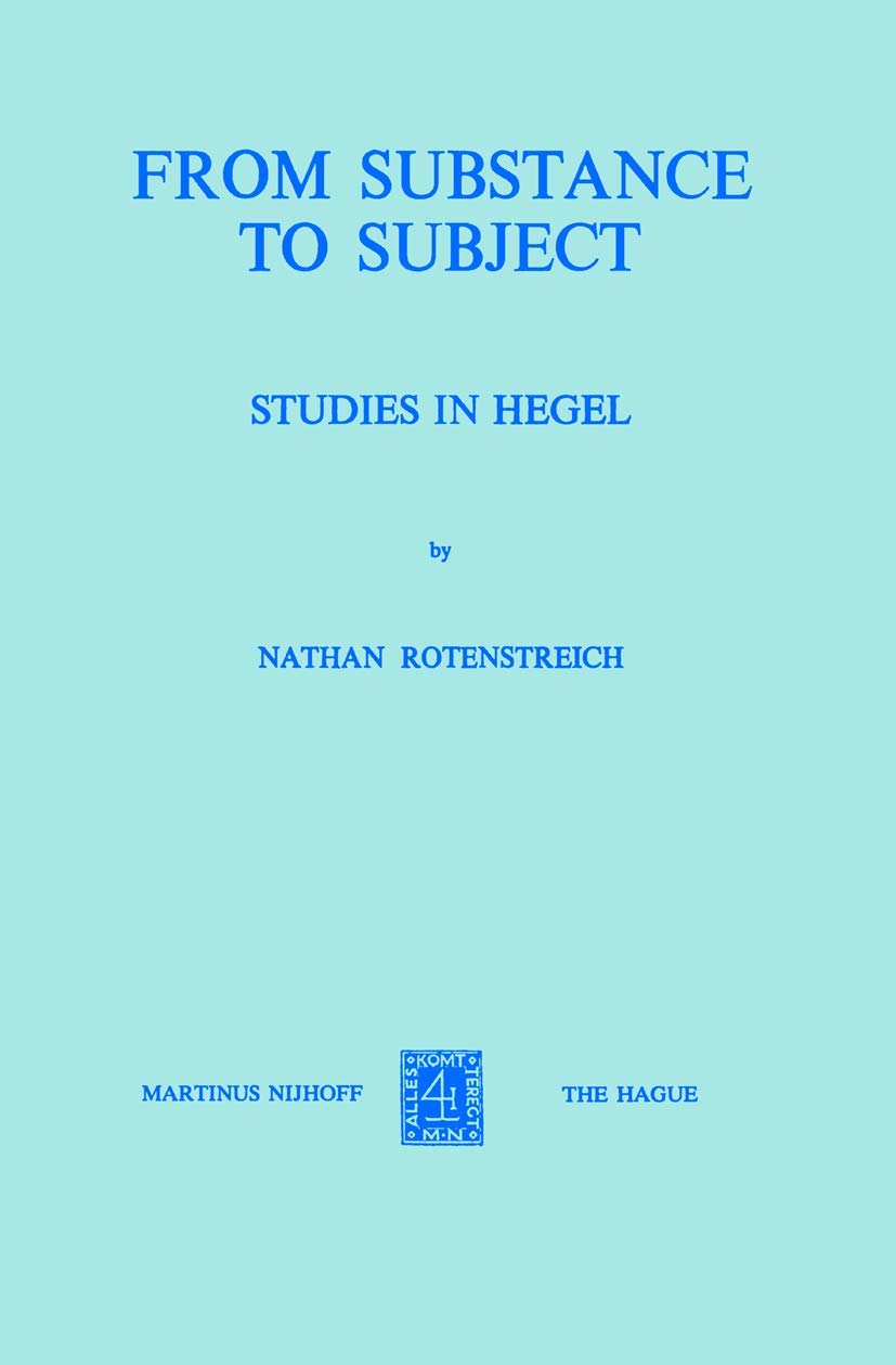Buy From Substance to Subject: Studies in Hegel — BookShops.in