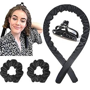 LILIEBE Tik Tok Heatless Hair Curlers, Not Stiff Silk Ribbon Curler for Long Hair, Lazy Hair Curler Set of 4 with 1 Hair…