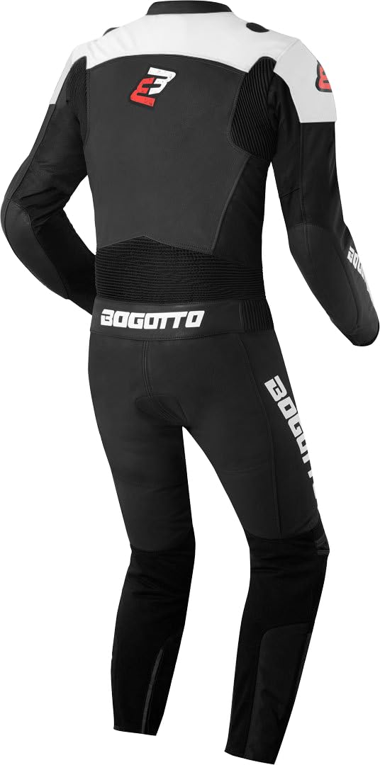 Bogotto Losail 2-Teiler Motorrad Lederkombi, schwarz/weiß, 54