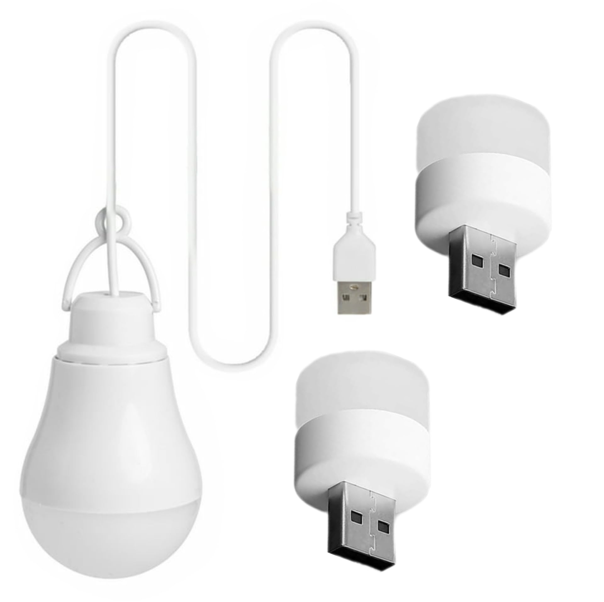 icall USB Light & 5W USB Bulb Combo of Portable & Flexible USB Wired Bulb + 2 Pc USB Led Mini Bulb Use with Laptop/Desktop/Power Bank/Notebook/OTG Led Light (Multicolor)