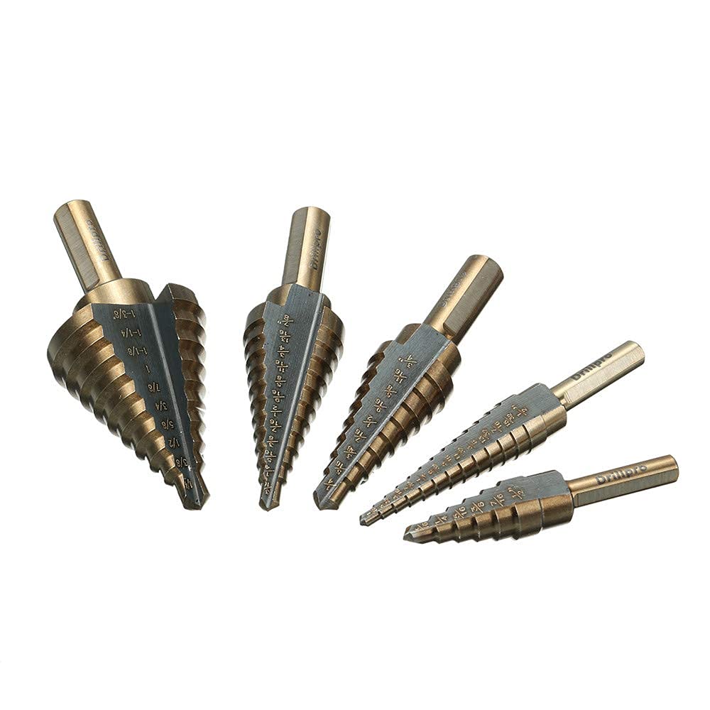 CEFEPH 5-Piece HSS Step Drill Set including Aluminium Housing - Image 3