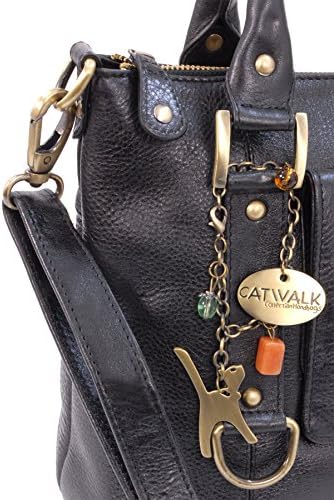 Catwalk Collection Handbags - Women's Leather Shoulder Bag/Cross Body With Detachable Strap - Photo ID Window/Travel Pass Holder - GALLERY - Black