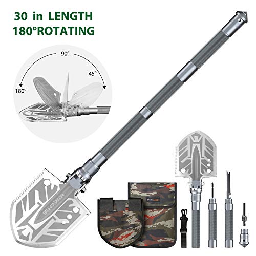 Sahara Sailor Survival Shovel, Unbreakable Tactical Shovel-180 Degree Folding Shovel-Ultimate Survival Tool-23-in-1 Multi-Purpose