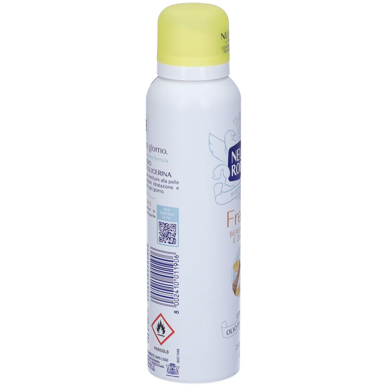 Neutro Roberts - 12 deodoranti spray Fresco, senza sali di alluminio, zero macchie, bergamotto e zenzero, protezione 48 ore, 150 ml, + portachiavi Italy Shop Service in omaggio
