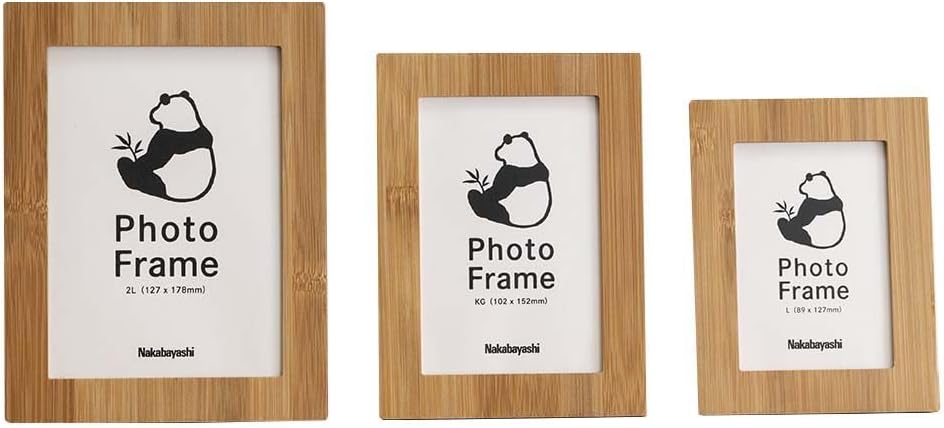 Nakabayashi F-TW-107-NA Bamboo Photo Frame, 2L Size, Natural