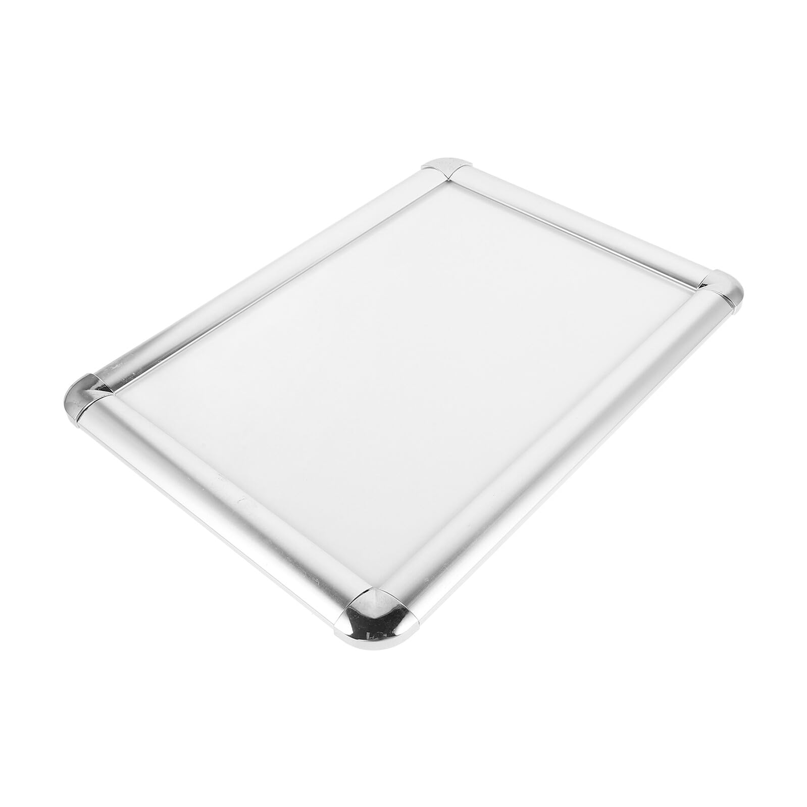 A4 Aluminum Alloy Open Snap Picture Frame Silver Rounded Corners Wall Mount Poster Display Frame for Home and Office