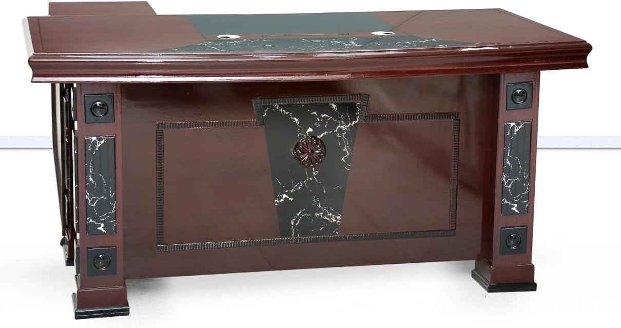 ALWASIT Executive L Shape Office Wooden Desk Table 160cm With 3 Lockable Drawers,1 Big Size Cupboard, 1 Side Cupboard, 1 Keyboard Stand (180X80X75)