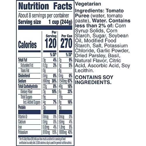 Image of Progresso Tomato Basil Canned Soup, Gluten Free, 19 oz, Pack of 4 | Vegetable classics, 1 /2 cup vegetables per serving, 120 calories, No artificial flavors, Pull-top cans