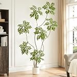 6.5FT Artificial Sumac Tree with White Pot, Tall Indoor Faux Plants | Real Touch Large Fake Trees, Realistic Leaves & Trunk, Natural Silk Plant for Home, Office, Living Room, Lobby Decor