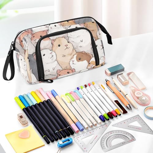 Image of Fisyme Kawaii Hamster Pencil Case Large Capacity Pen Bags Box Big Makeup Pouch Organizer