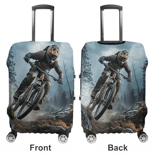 Mountain Bike Tournament Luggage Cover, Washable Elastic Suitcase Cover Protector Fit 18-32 Inch Luggage3