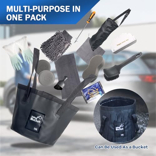 Kit de limpieza de coche de 24 piezas para solucionar la suciedad incrustada en llantas 5