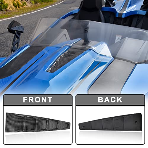 Ldetxy Center Hood Vent For Slingshot All Model, Carbon Fiber Color Turbo Hood Panel Trim Center Vent Hood For 2015-2022 Polaris Slingshot Exterior Accessories, Replace Oem #5452300 #TOP1