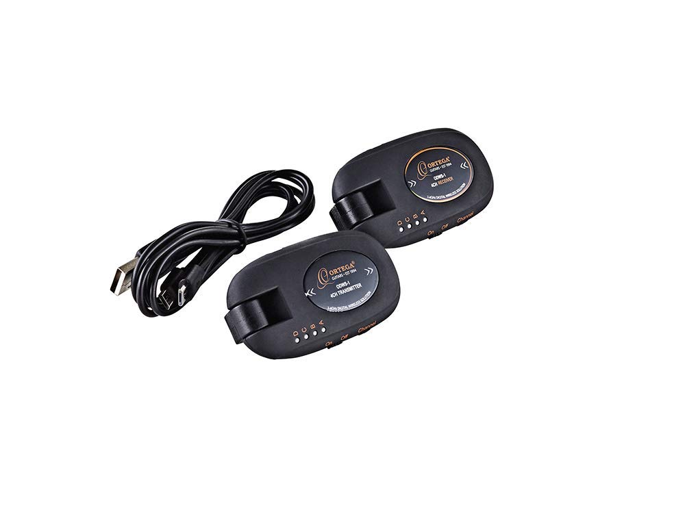 Ortega Guitars Digital Wireless System – Wiederaufladbares Zubehör für Gitarre – Schwarz (ODWS-1BK)