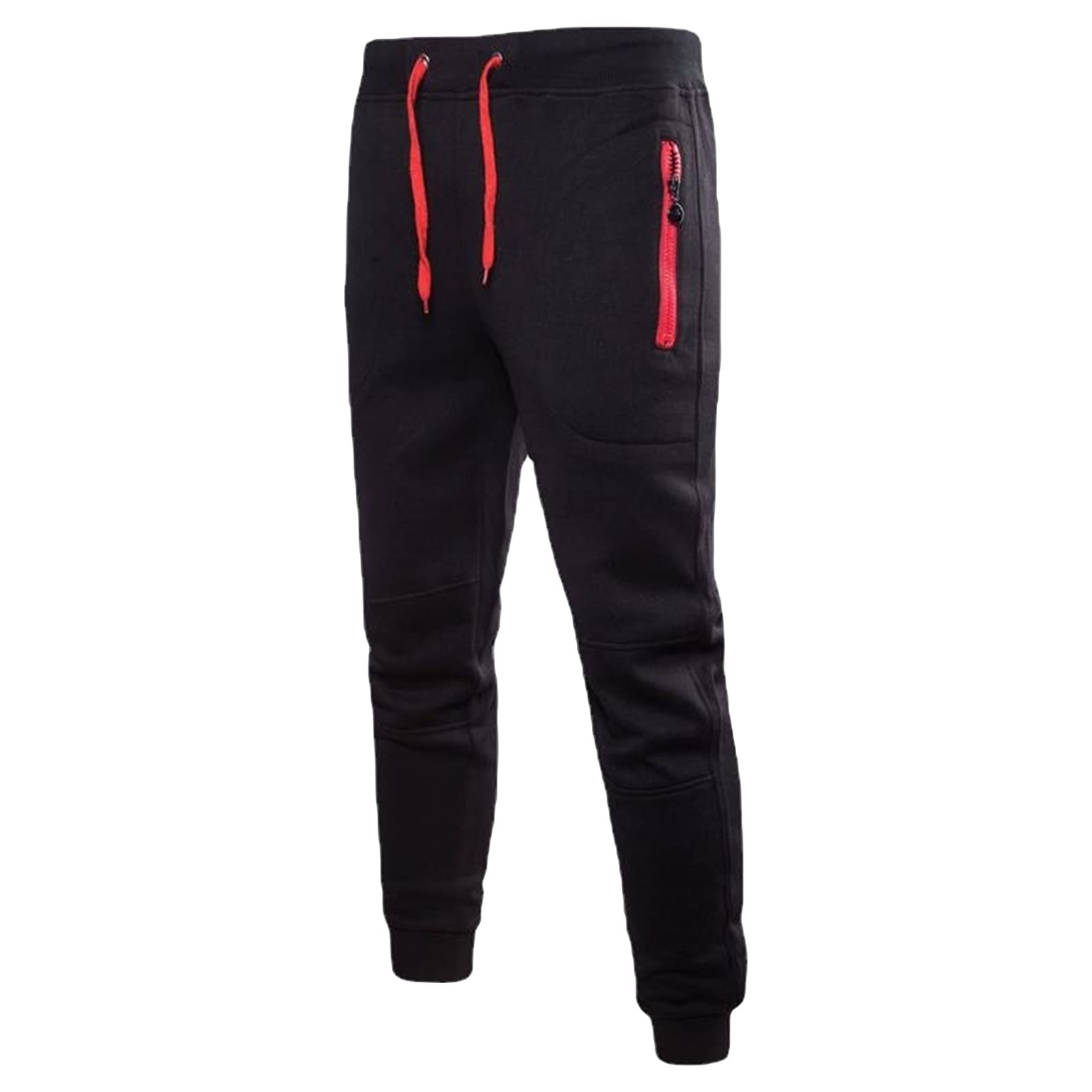 Maiyifu-GJ Mens Zipper Pockets Joggers Pants Lightweight Gym Training Workout Pants Casual Slim Fit Tapered Sweatpants