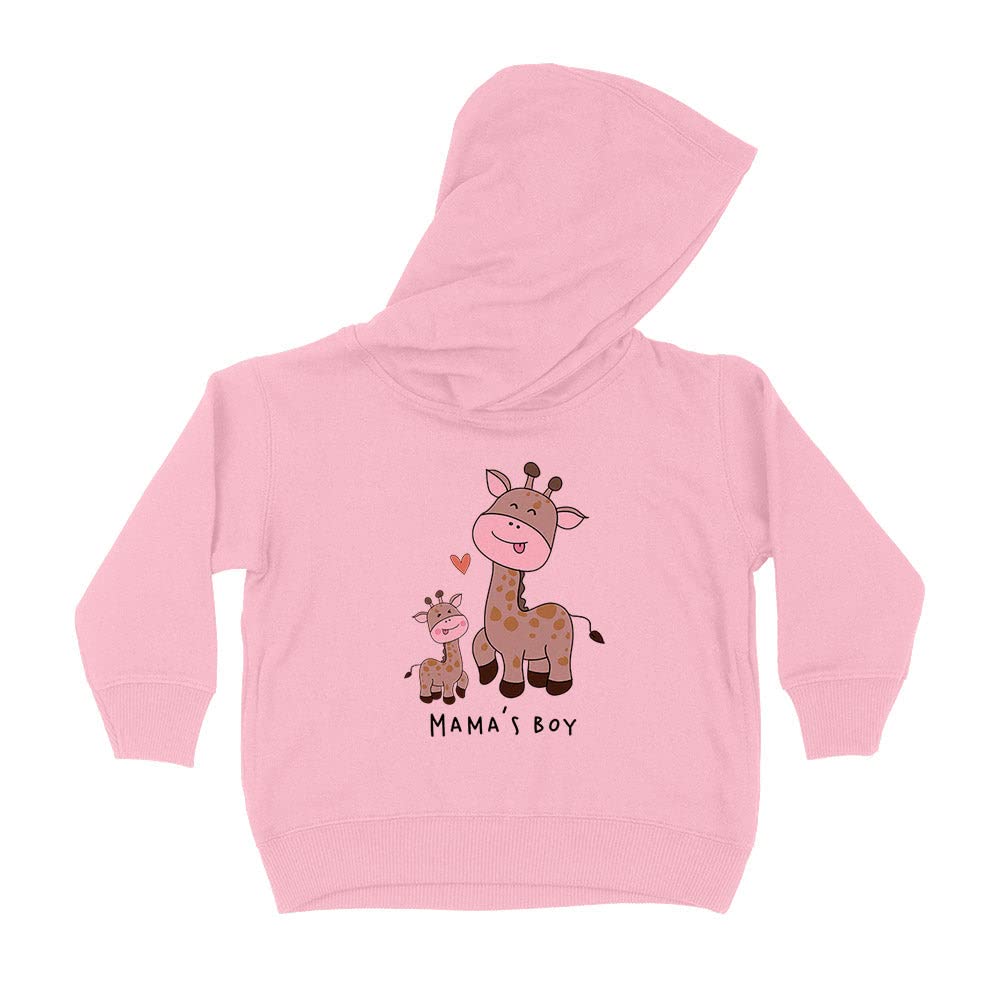 Giraffe Mama's Boy Kids Hoodie Sweatshirt Toddler 5T Light Pink