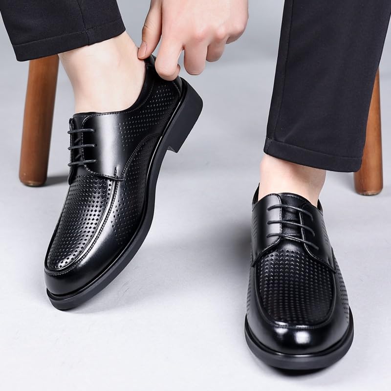 Classic Summer Men Dress Shoes Lace Up Shoes for Men Hollow Point Toe Business Casual Comfortable Men Formal Shoes for Wedding3